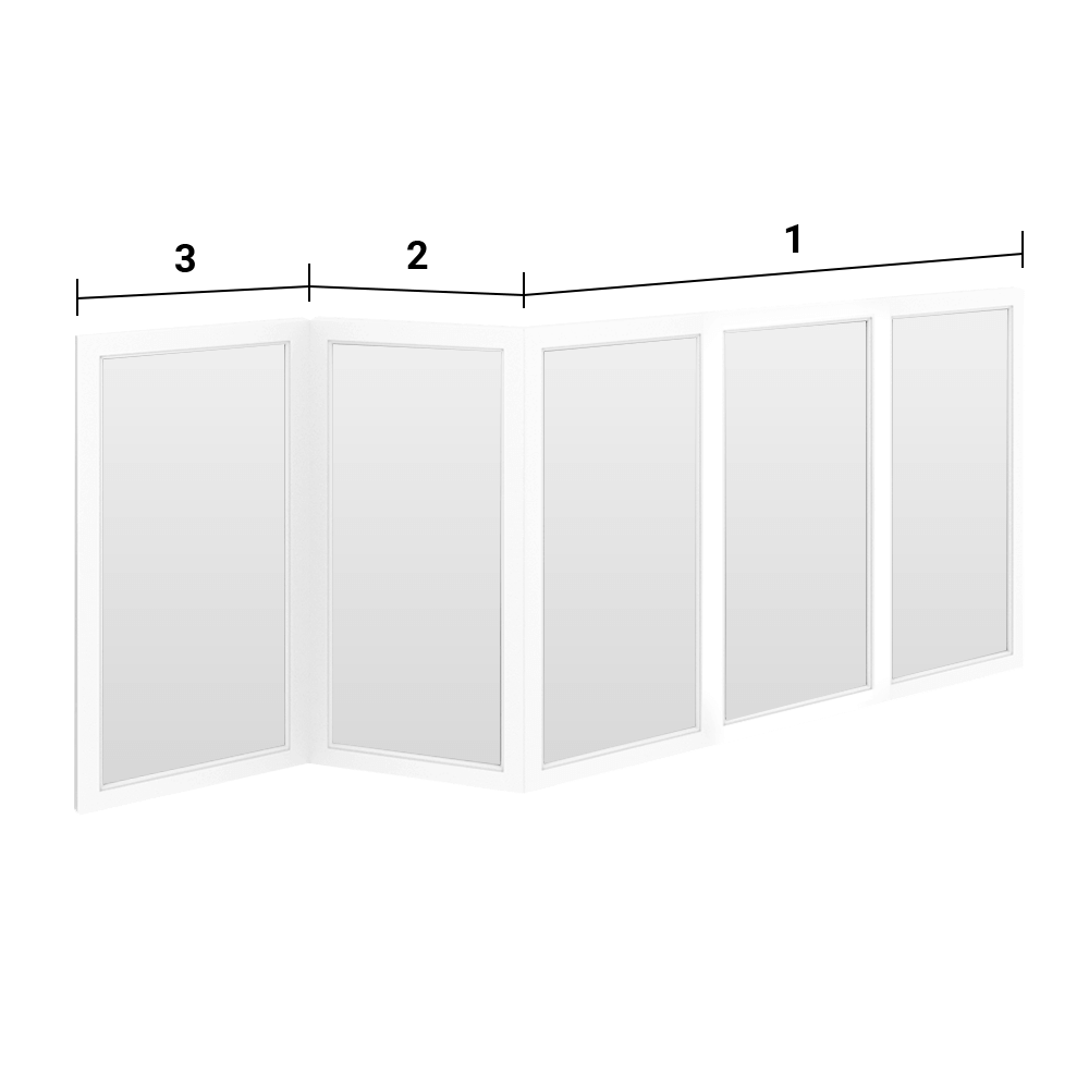 балкон «сапог» с тремя развижными створками