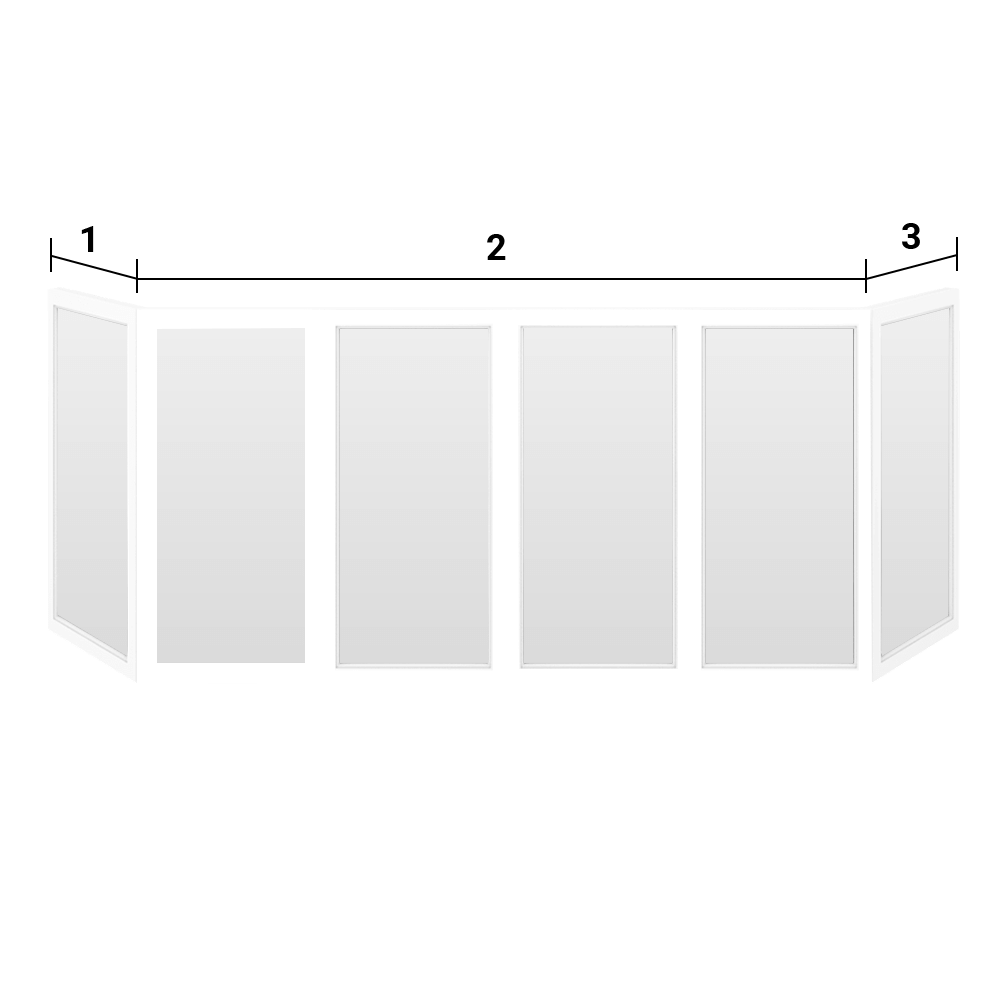 П-образный балкон с четыремя раздвижными створками