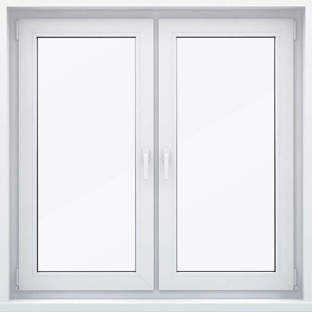 Двухстворчатое окно с двумя поворотными створками