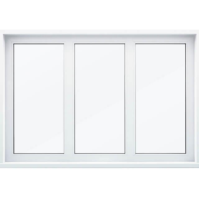 Трехстворчатое окно с тремя глухими створками