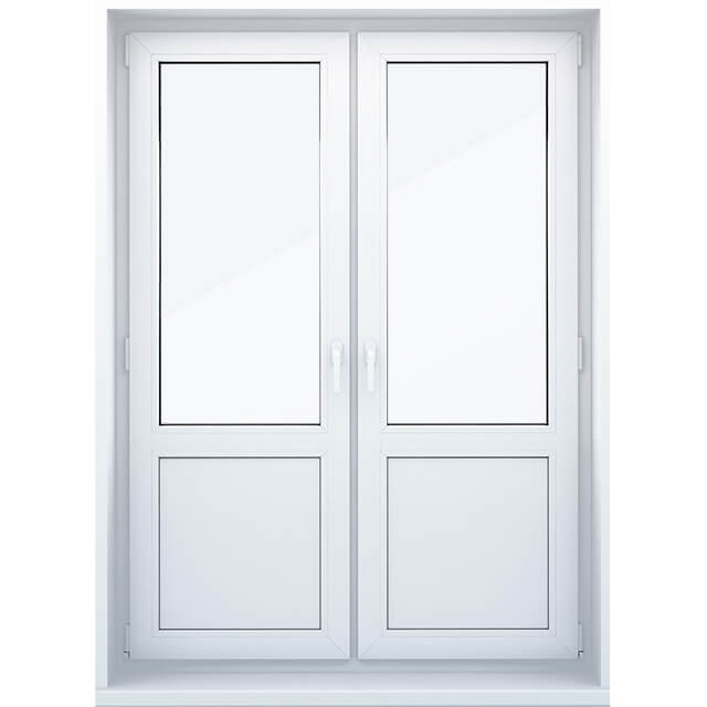 Балконная дверь двойная с поворотно-откидным открыванием с сендвич-пенелями