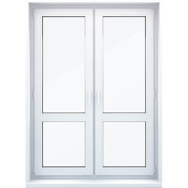 Балконная дверь стеклянная с поворотным открыванием с сендвич-пенелями